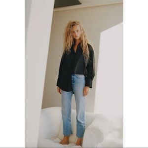 Zara High Rise Straight Leg Jeans